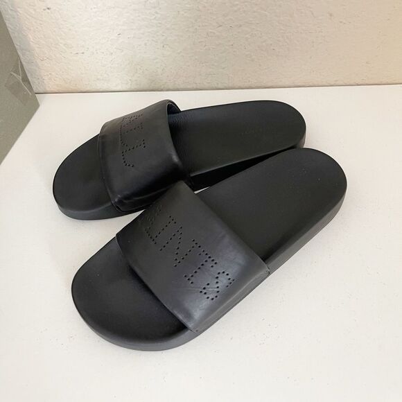 All Saints Karli leather Black Flip Flop Slides Sandals 10 new in box - Picture 8 of 14